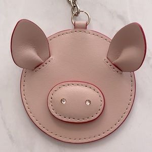 Kate Spade Pink Leather Pig Key Chain